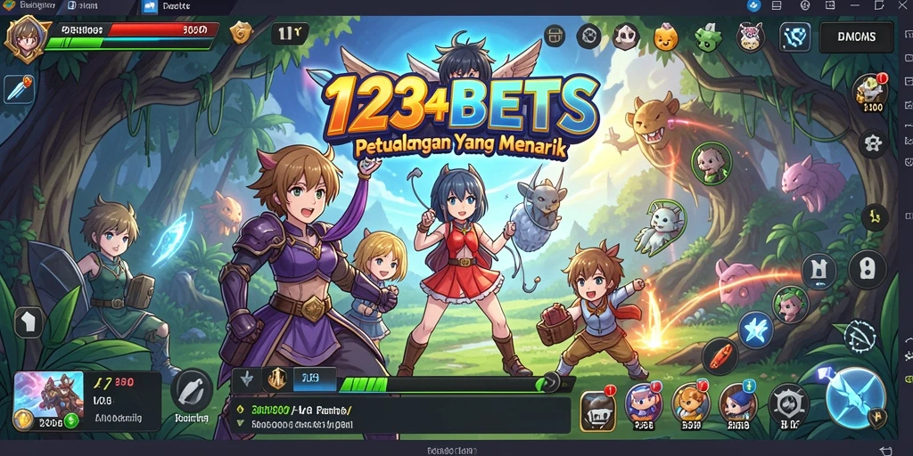 Tangkapan layar utama 1234BETS menunjukkan karakter Anime dalam pertarungan epik.