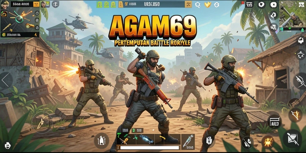 Tampilan seru gameplay AGAM69 dalam aksi Battle Royale.