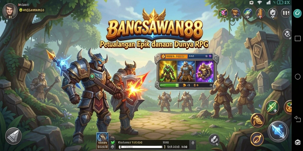 Tampilan gameplay menakjubkan BANGSAWAN88 dalam petualangan RPG.