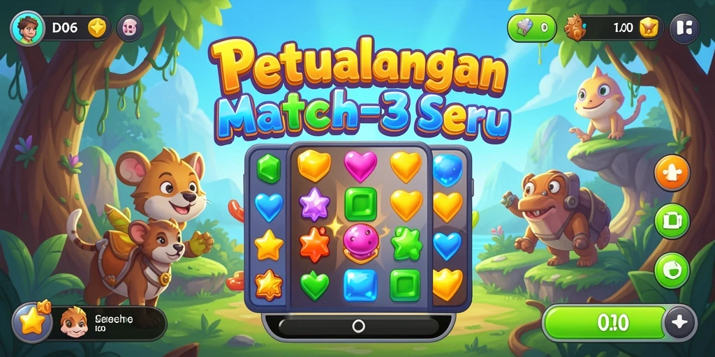 Screenshot gameplay D06 menampilkan momen seru mencocokkan item.