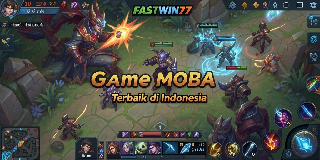 Screenshot gameplay <strong>FASTWIN77</strong> menampilkan aksi seru dalam pertarungan tim.