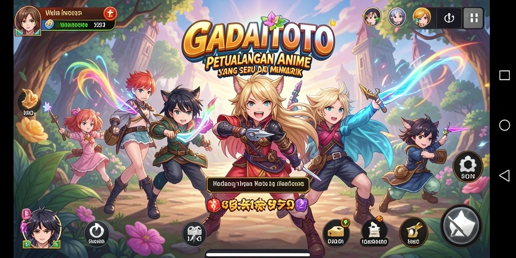 Tangkapan layar gameplay GADAITOTO dengan aksi mengasyikkan karakter Anime.