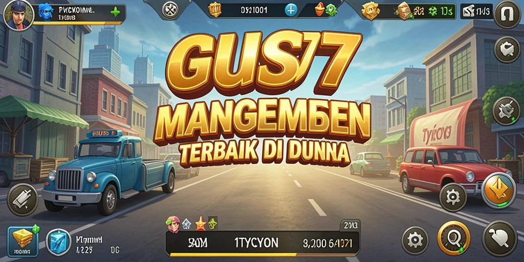 Tampilan gameplay GUS77 yang menampilkan manajemen bisnis Tycoon.