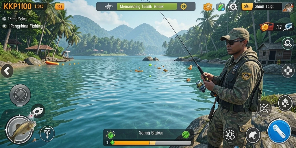 Gameplay menakjubkan dalam KPK100 dengan pengalaman memancing yang realistis.