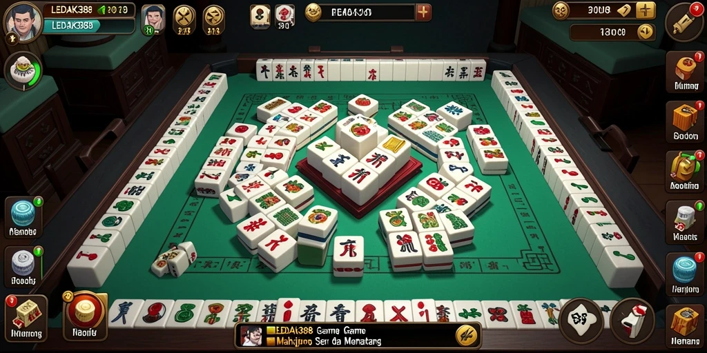 Tampilan screenshot gameplay LEDAK388 yang menantang di Mahjong.