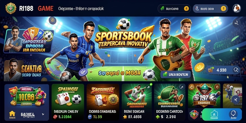 Screenshot utama RI188 menampilkan antarmuka taruhan olahraga yang menarik.