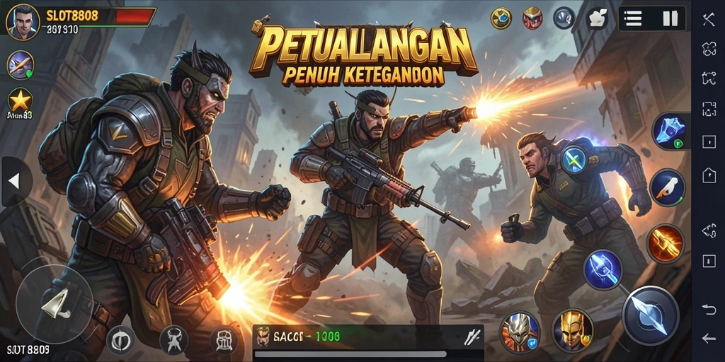 Tampilan aksi seru dari gameplay SLOT8808 yang mendebarkan.