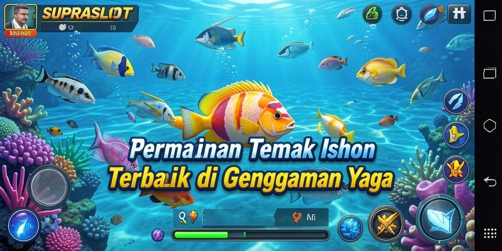 Screenshot gameplay SUPRASLOT menampilkan aksi seru menembak ikan.