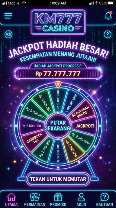 Tampilan antarmuka km777 yang sederhana dan user-friendly.